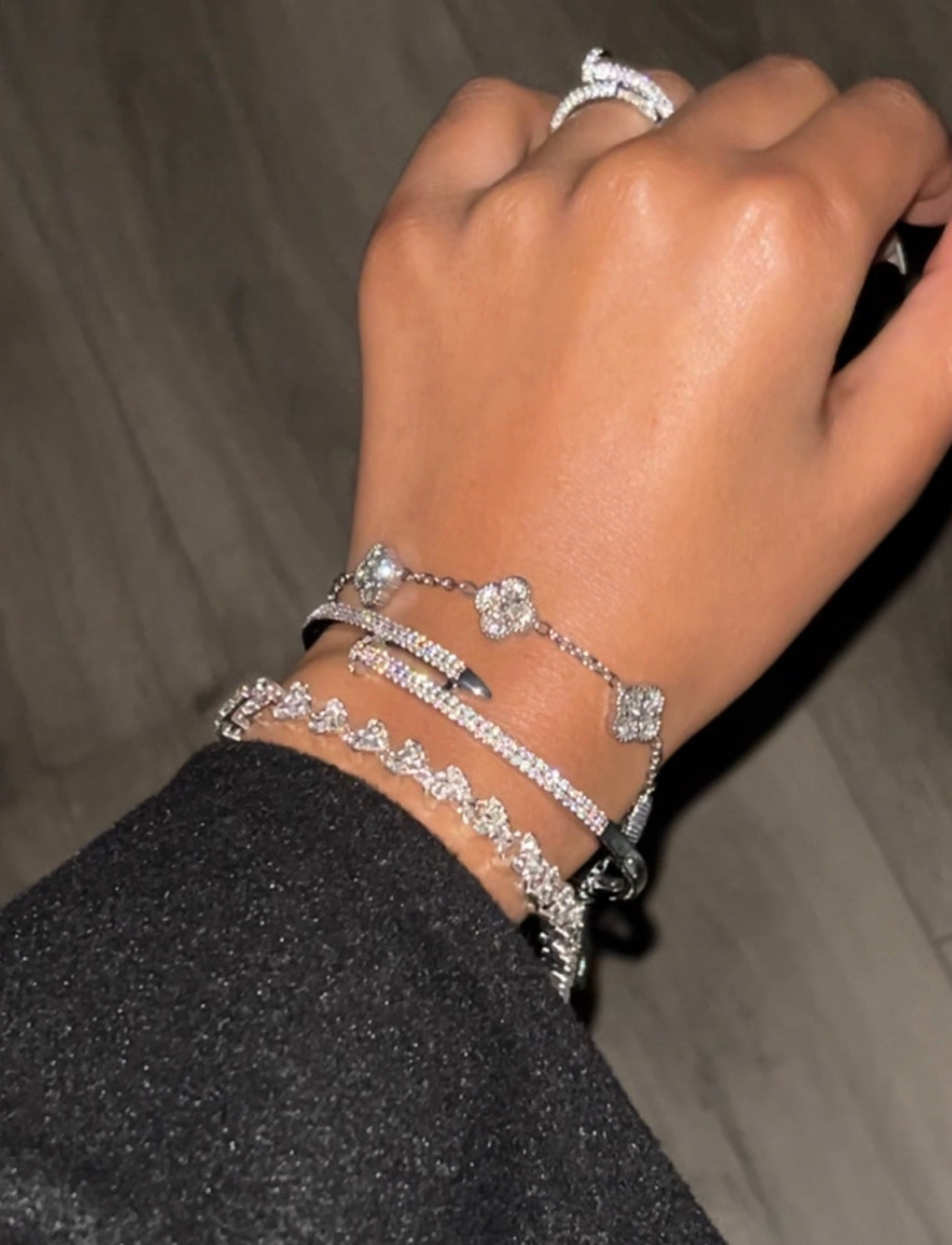Diamonte Clover Silver