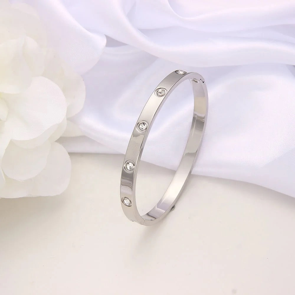 Dainty Diamonte Bangle