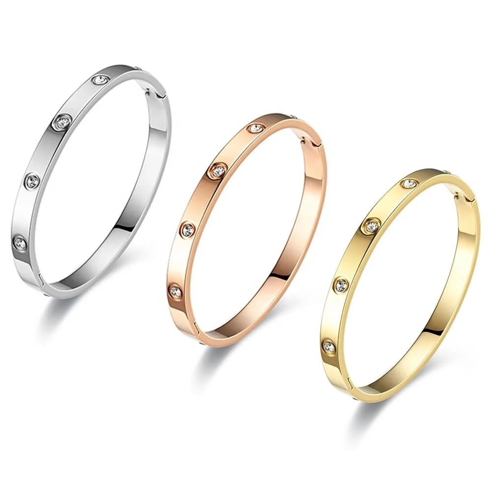 Dainty Diamonte Bangle