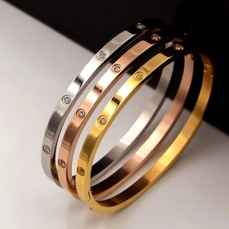 Dainty Diamonte Bangle