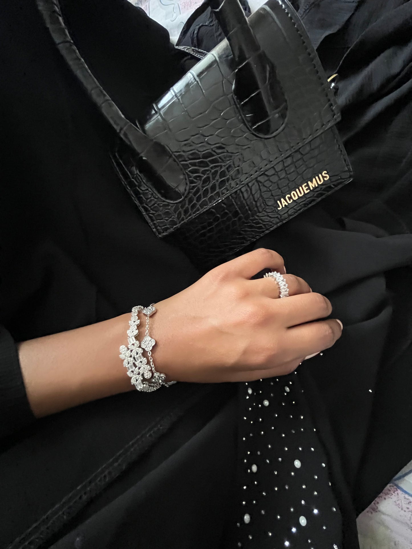 Diamonte Clover Silver
