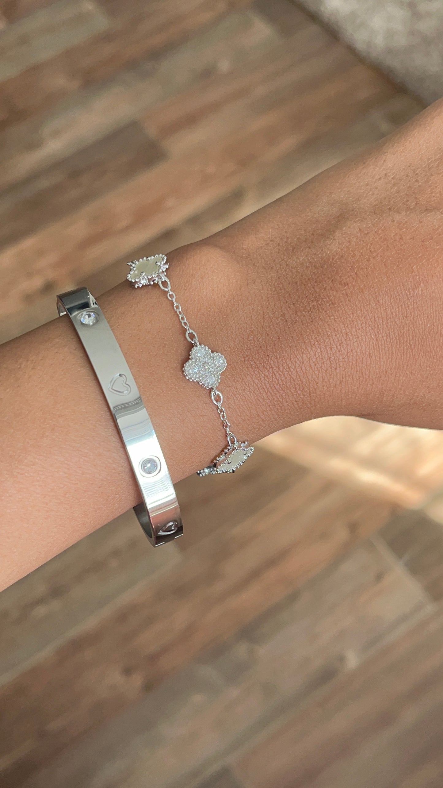 Crystal Silver Mini Clover