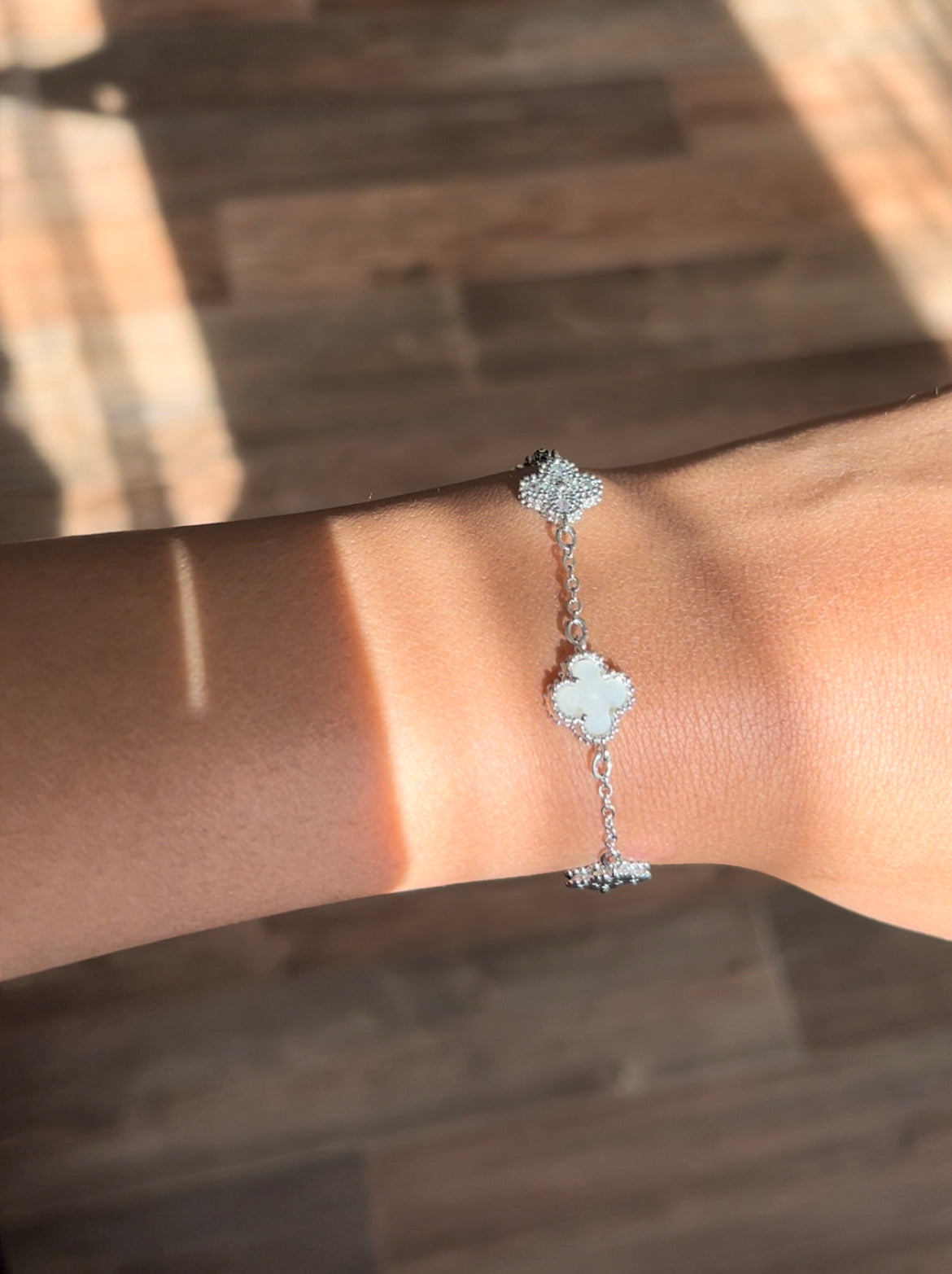 Crystal Silver Mini Clover