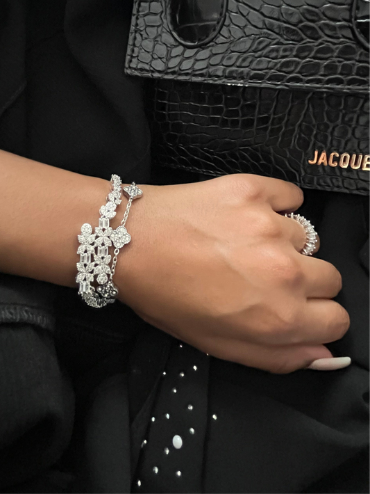 Diamonte Clover Silver