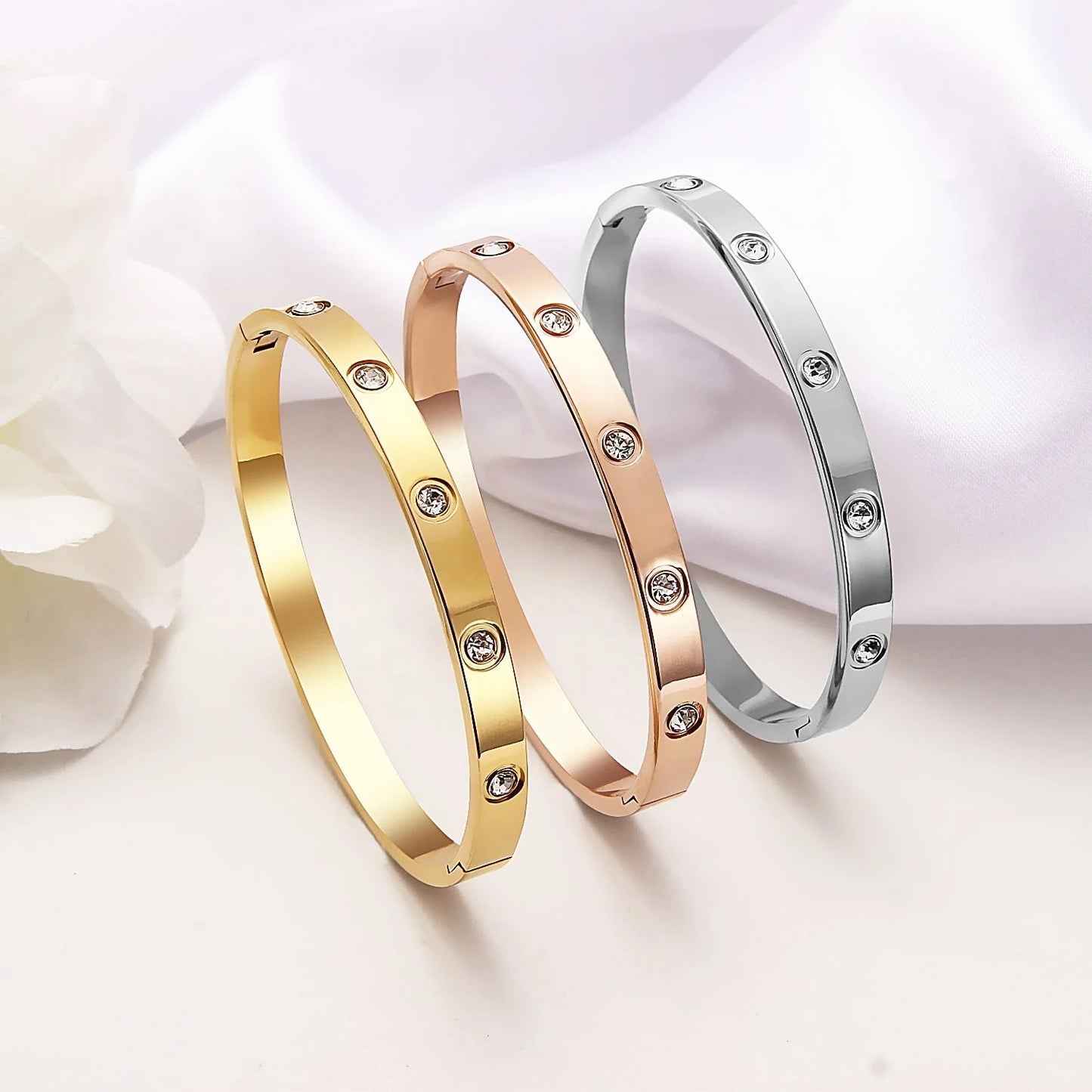 Dainty Diamonte Bangle
