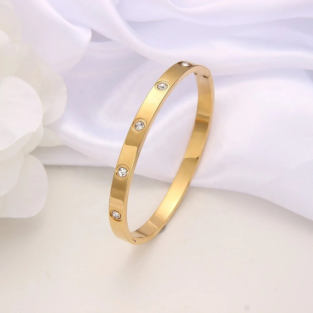 Dainty Diamonte Bangle