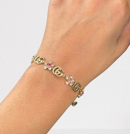 Dainty Gold Bracelet Double G Vintage