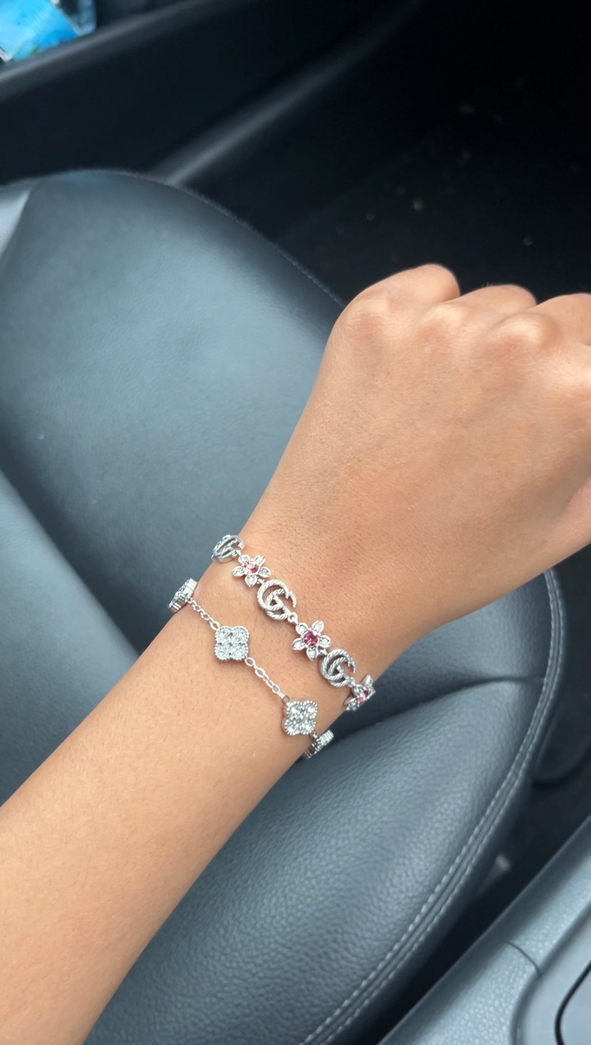 Dainty Silver Bracelet Double G Vintage