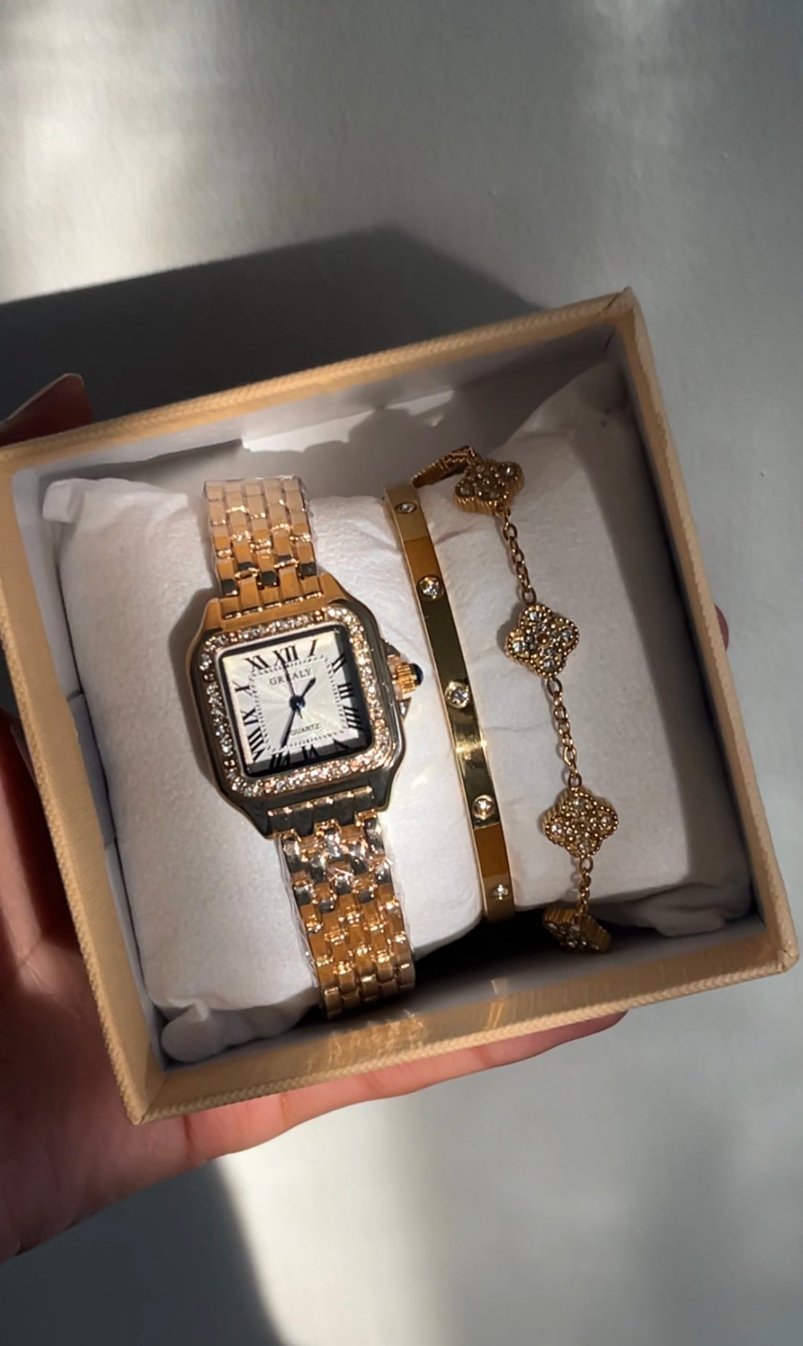 Bracelet Stack + Gold Watch