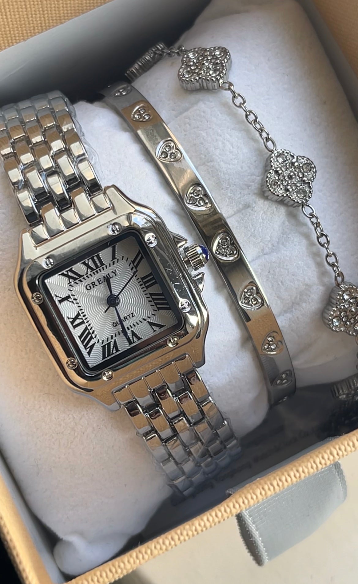 Bracelet Stack + Silver Watch