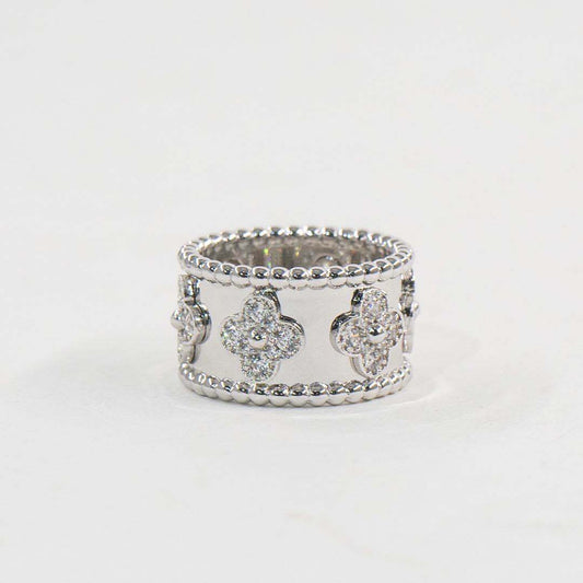 Chunky Flower Ring - Silver