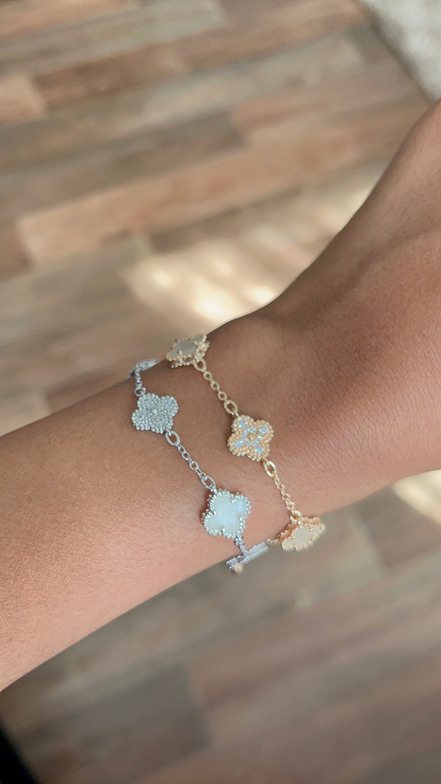 Crystal Silver Mini Clover