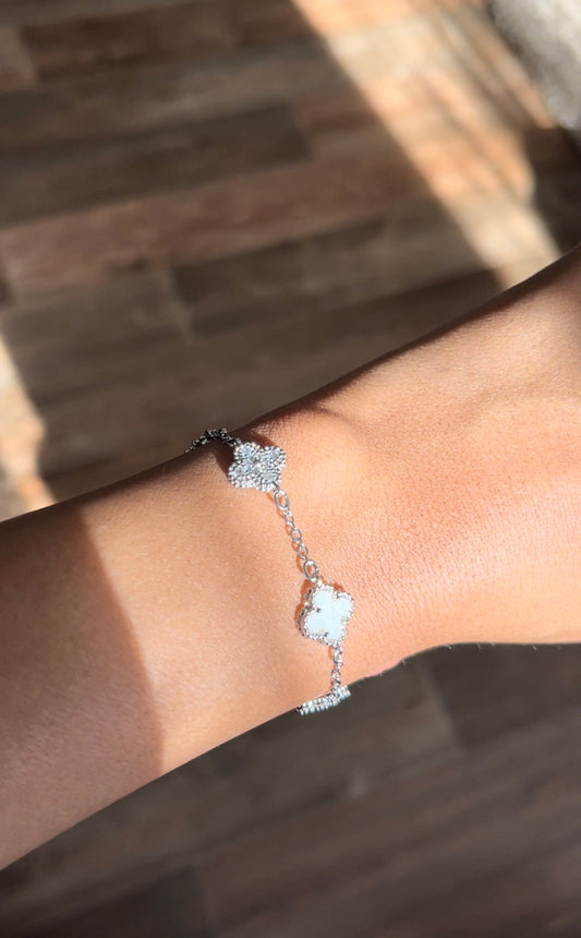 Crystal Silver Mini Clover